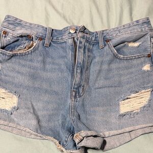 Madewell Light Blue Distressed Jean Shorts